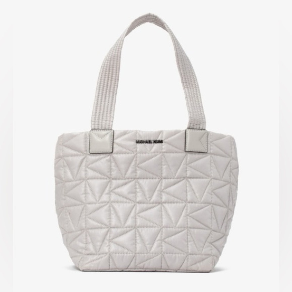 Michael Kors Winnie Quilted Nylon Tote - Pearl Grey